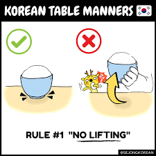 Korean manners tables